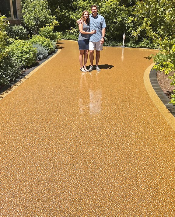 Happy Customers On Their New Resin Driveway In Essex